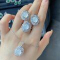 wholesale Silver-plated High Ice Chalcedony Set, New Chinese Style Hit, Chinese Style Natural Agate Chalcedony Wholesale for Rings, Necklaces, and Earrings-0-3