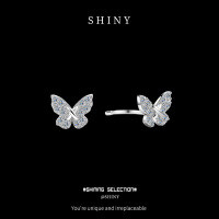 Alloy Micro-Pave Zircon Butterfly Ear Cuff-S925 Sterling Silver  925 Silver