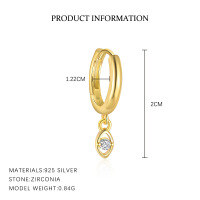 wholesale 925 Sterling Silver-E4968-Gold/Pair 925 Silver