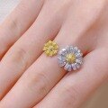 wholesale S925 Sterling Silver Red Elk All-Over Ins Double Daisy Openable Yellow Diamond Ring Elegant Fashion Exquisite Light Luxury Temperament-0-4
