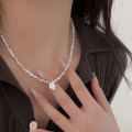 wholesale S925 Sterling Silver Extra Heavy Work High-end Crushed Silver Necklace for Women, Korean Stall Premium Versatile Collarbone Chain-0-4
