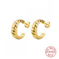 wholesale S925 Sterling Silver Fashion Croissant C-shaped Hoop Earrings, Cross-border Bestseller, Trendy INS Style-0-0