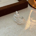 wholesale S925 Sterling Silver Serpentine Animal Retro Exaggerated Ring, Niche Punk Style Hip-Hop Ornate Coiled Snake Ring-0-5