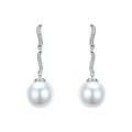 wholesale S925 silver jewelry trendy precision-set 14mm pearl shell bead earrings,-0-4