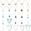 wholesale S925 Sterling Silver Natural Stone Turquoise Pendant Necklace for Women, Versatile High-End Minimalist Niche Jewelry-0-0