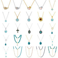 wholesale S925 Sterling Silver Natural Stone Turquoise Pendant Necklace for Women, Versatile High-End Minimalist Niche Jewelry-GMN49-p 925 silver