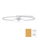 925 Sterling Silver Custom Simple Lady LOVE Bracelet with Moissanite, Non-Fading-0-16
