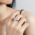 S925 Silver 8-Carat Oval Moissanite Ring with Luxurious Setting-0-3
