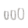 wholesale S925 Sterling Silver Textured U-Shaped Ear Clasp for Women, Minimalist and Versatile Lava Design Earrings-0-4