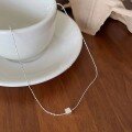 wholesale S925 Sterling Silver Tiny Cube Necklace, Minimalist Ins Style, Niche Design, Delicate and Dainty Collarbone-0-1