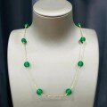 wholesale S925 Metal New Style Green Chalcedony 8mm Beaded Necklace Fashion Luxury Elegance Daily Necklace 37-45-0-0