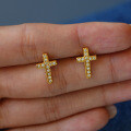 925 Silver Cross Earrings Women's Fashion D Color Moissanite Hip Hop American Style-0-2