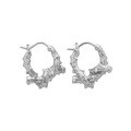 wholesale S925 Sterling Silver 104 Korean Version Ins Small Design Sense Irregular Knot Vine Texture Textured Earrings for Women-0-5