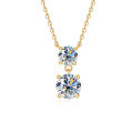 Metal Four-Prong Moissanite Necklace Pendant Fashion Pendant-0-5