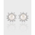 wholesale S925 Sterling Silver 605 Niche Ins Minimalist Style Irregular Lava Design Natural Pearl Earrings for Women-0-0