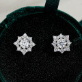 925 Sterling Silver Hip-Hop American Style Moissanite Star Earrings, D Color, Unisex-0-0