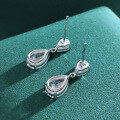 wholesale S925 silver drop earrings for women with high-carbon diamond, Korean-style elegant earrings for live streaming-0-1