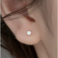 wholesale S925 silver mini synthetic opal earrings, Korean-style elegant mini student ear piercings jewelry M00541-0-5