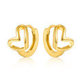 wholesale S925 Sterling Silver Plated with Gold Heart-shaped Hoop Earrings, Fashionable, Sweet, and Gentle, with a Unique Design-0-0