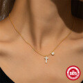 wholesale 925 Sterling Silver Exquisite Flower Cross Diamond Pendant Choker Necklace,INS-0-2