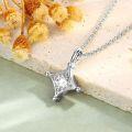 S925 Sterling Silver Round Moissanite Star Pendant Necklace, Fashion Minimalist Unisex Jewelry-0-0