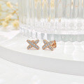 wholesale S925 silver plated with 18k gold, cross earrings with full moissanite, women's high-end necklace-0-3