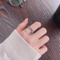 wholesale S925 Sterling Silver Creative Letter Link Chain Small Lantern Red Zircon Ring New Korean Style Index Finger Ring for Women-0-3