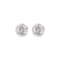 wholesale S925 Sterling Silver New Small Niche Personalized Ins Advanced Sense Minimalist Style Irregular Smooth Round Diamond-Inlaid Stud Earrings for Women-0-5