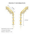 wholesale S925 Sterling Silver Cross-border Single-row Flash Zircon Ear Cuffs With Tassels, Fashionable And Versatile-0-3
