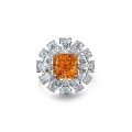 wholesale 925 silver new jewelry 5ct color-changing orange rose ring 10*10 high-carbon diamond floral style women's ring-0-5