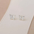 wholesale S925 sterling silver butterfly earrings for women, small and unique design, high-end style, new zirconia stud earrings-0-1