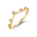 wholesale S925 silver plated with 14K gold minimalist versatile daily wear light luxury ring-0-4