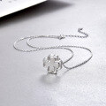 wholesale S925 Sterling Silver Korean-style Lucky Four-Leaf Clover Necklace for Women, Minimalist Short Collarbone Chain Fashion Fresh Pendant-0-3