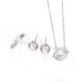 wholesale S925 Sterling Silver Happy Planet Necklace Women's Small Design Fresh Stud Earrings Ring Jewelry Set-0-4
