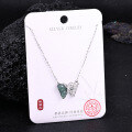 Metal Alloy Crystal Butterfly Necklace and Earring Set-0-10