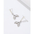 wholesale 925 Sterling Silver Rhinestone-Studded Mermaid Tail Artificial Pearl Earrings for Women, Light Luxury Small and Exquisite Stud Earrings in Instagram Style with Flash Effect-0-3