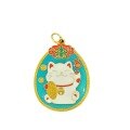 wholesale Metal Sand Enamel Two-Tone Double-Sided White Cat Pendant Necklace, Sweater Chain Accessory DIY Decoration Ornament-0-4