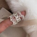 wholesale 925 Sterling Silver Openwork Lace Floral Ring Sweet Niche Design High-end Retro Ins Style Stackable Ring-0-4