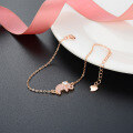 wholesale S925 Silver Cross-Border Minimalist Style Rose Gold-Plated Zircon Elephant Trendy Bracelet for Women-0-3