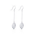 wholesale S925 sterling silver summer fresh leaf ear thread women's niche design earrings silver ear pin cross-border new accessory-0-4