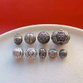 wholesale 990 Sterling Silver Ornament Accessories with Chiseled Old Black Silver Patterns: Ruyi Beads, Barrel Beads, Floral Beads, Fish Beads, Round Beads, Waist Beads, Loose Beads-0-1