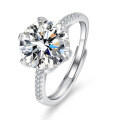 S925 Silver Classic Six-Claw 5-Carat Moissanite Solitaire Engagement Ring-0-3