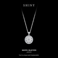 Gold-Plated Full-Diamond Eight-Treasures Compass Pendant Necklace-S925 Sterling Silver  925 Silver