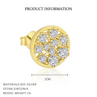 wholesale S925 Sterling Silver Cross-border Wholesale Star Moon Micro-inlaid Tassel Earring Set-E4718-Gold/Single 925 Silver