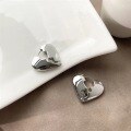 wholesale S925 silver broken heart earrings for women, Korean Dongdaemun new style, high-end heavy work love ear studs-0-1
