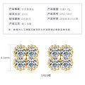 925 Sterling Silver Square Double Prong Single Stone D Color Moissanite Earrings-0-21