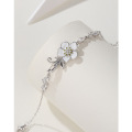 wholesale S925 Sterling Silver Camellia Bracelet for Women, Luxury Minimalist Niche Exquisite Design New Female Hand Accessory-0-2