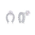 wholesale S925 Silver New Elegant Happiness Earrings for Women, Versatile Live Streaming Hot-Selling Light Luxury High-End Moissanite Stud Earrings-0-1