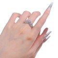 wholesale Metal material first: Mu Jing Jewelry new full diamond row ring 3*6 marquise ring for women, minimalist and thin stackable ring fashion trend-0-4