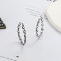 wholesale S925 sterling silver retro vintage European and American style twisted hoop earrings, INS minimalist trendy creative ear cuffs-0-0